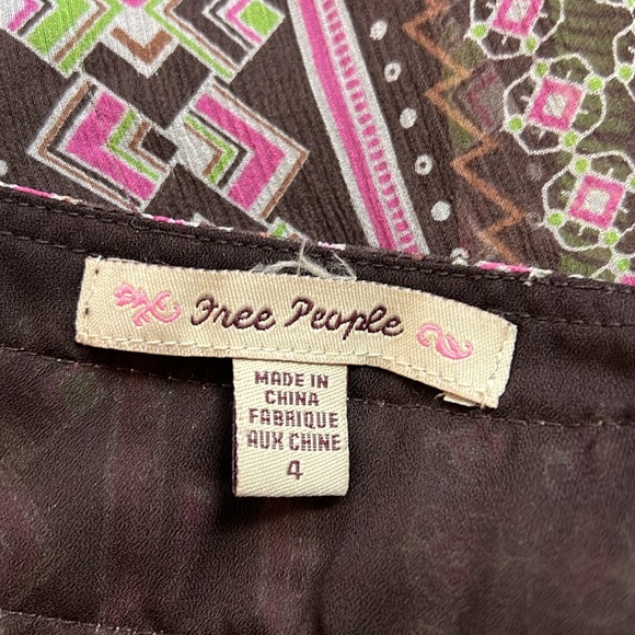 Vintage Free People Beaded Patterned Silk Boho Skirt- 4 - Picture 5 of 6